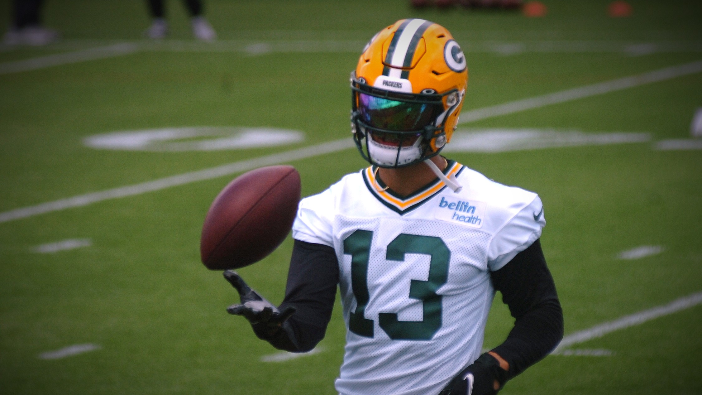 Packers wide receiver Alan Lazard during training camp in August 2021. Dan Plutchak/photo
